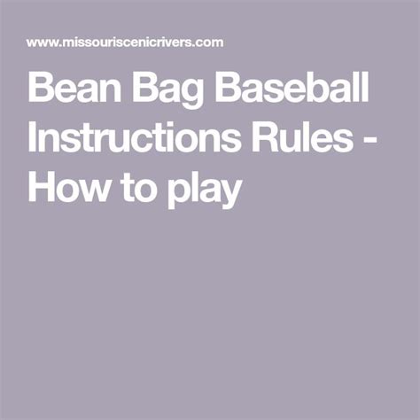 bean bag baseball instructions rules   play bean bag baseball