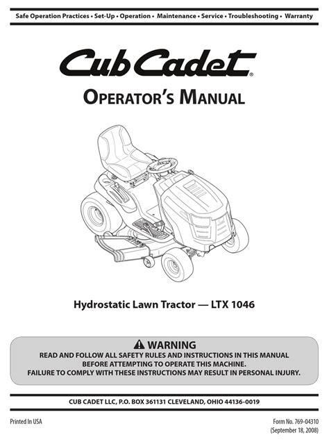cub cadet ltx  operators manual   manualslib
