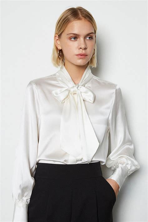 silk satin bow blouse blouse fashion fashion outfits