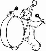 Circus Coloring Bear Pages Bicycle Riding sketch template