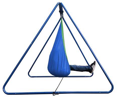 blue  green waterproof sensory swing  swing set stand heavenly hammocks