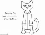 Pete Cat Buttons Coloring Pages Numbers Printable Color Kids sketch template