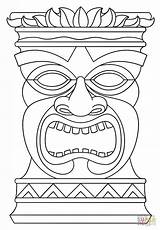 Tiki Totem Hawaiian Pole Luau Moana Carranca Carrancas Sketch Tropical Mascaras Resultado Mayas Maske Tikis Colorare Carving Indianer Coloringtop Sketchite sketch template