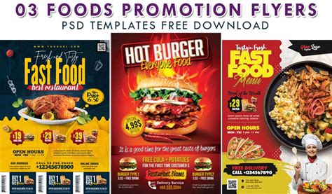 foods promotion flyers psd templates