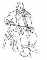 Cello Coloring Pages Music Musical Instruments Instrument Orchestra Clipart Kids Sheets Drawing Playing Double Bass Man Color Printable Violin Adults sketch template