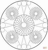 Mandala Coloring Flower Pages Lotus Mandalas Printable Simple Supercoloring Categories sketch template