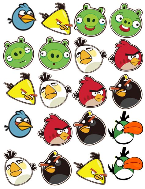 printable angry birds stickers toppers  labels   fiesta
