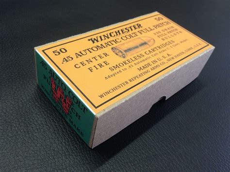 vintage  winchester replica ammo box   ammunition auto colt