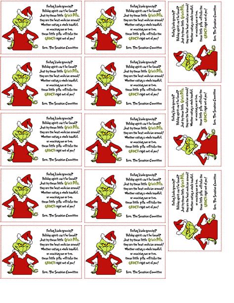 printable grinch pill labels printable templates