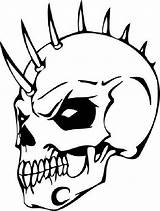 Skull Totenkopf Ausmalbilder Skulls Mohawk Nachmalen Teschio Czaszka Screaming Rysunek Teschi Malen Skeleton Colorir Schädel Evil Kolorowanka Moicano Caveira Ossos sketch template