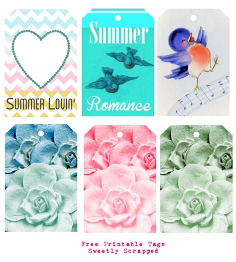 sweetly scrapped  printable summer tags