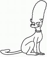 Marge Coloring Cat Simpson Smiling sketch template