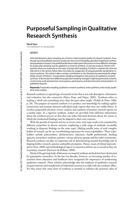 qualitative research paper sample  mixing methods  entry