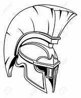 Helmet Spartan Gladiator Warrior Roman Trojan Drawing Sketch Clipart Tattoo Greek Stock Helm Vector Sketches Logo Man Ancient sketch template