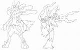 Lucario Coloring Mega Pages Getcolorings Pokemon sketch template