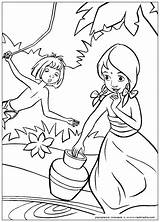 Jungle Book Coloring Pages Mowgli Shanti Boy Story Life Printables sketch template