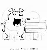 Beside Chubby Blank Dog Sign Clipart Cartoon Cory Thoman Outlined Coloring Vector sketch template