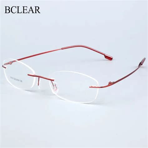 Bclear Rimless Glasses Frame Women Titanium Alloy Ultralight Eyeglasses