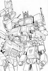Optimus Autobots Beamer Colorear Desenho Transformer Lineart Magnus Wonder sketch template