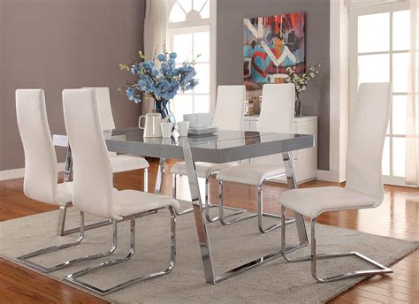 high gloss grey dining table  modern dining