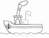 Cartoon Steamboat Coloring Sea Printable Pages Boats Ships Categories sketch template