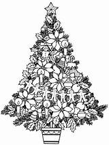 Christmas Coloring Tree Pages Adult Printable Drawing Coloriage Colouring Detailed Adults Trees Sheets Color Drawings Printables Sheet Dessin Colorier Print sketch template
