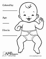 Baby Pages Coloring Diaper Template sketch template