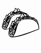 Taco Tacos Coloring Clip Silhouette Pages Printable Food Drawing Clipart Mexican Junk Color Fast Party Tuesday Colouring Print Drawings Printables sketch template