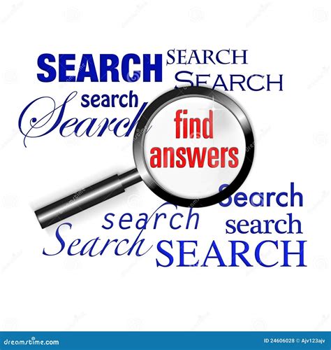 search find answers magnify glass stock illustration illustration