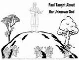Paul Athens Coloring Pages God Unknown Apostle Areopagus Preschool Mars Hill Alphabet Bible Kids Fun Template School Lesson Sunday sketch template