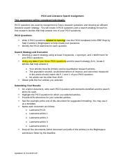 pico instructions rubric  exampledocx pico  literature search assignment