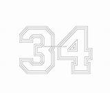 Varsity 34 Number Stencil Freenumberstencils Stencils sketch template