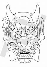 Oni Mask Japanese Drawing Tattoo Vector Coloring Demon Template Getdrawings Deviantart Sketch sketch template