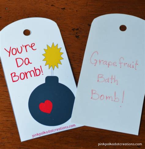 youre da bomb printable tag pink polka dot creations gift tags