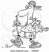 Obstacle Hiker Walking Tiny Over Toonaday Royalty Outline Cartoon Illustration Rf Clip Clipart sketch template