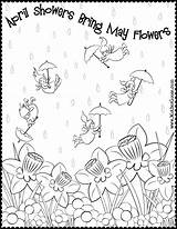 Coloring May April Flowers Spring Showers Bring Pages Printable Season Nature Twitter Color Rain Drawing Drawings Print Getdrawings Getcolorings Coloringtop sketch template