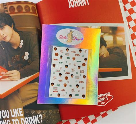 nct  pizza nct waterslide nail decals nct nail art kpop nail decals