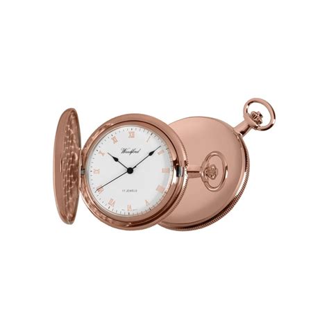 woodford woodford rose gold plated full hunter mechanical pocket  watches  dipples uk