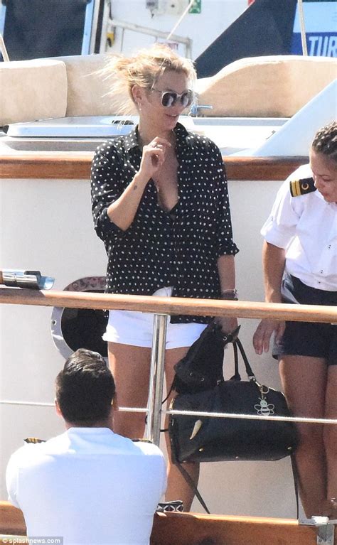 kate moss shows off her summer style in hot pants and polka dots daily mail online