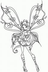 Winx Coloring Pages Fairy Wings Anime Club Winks Printable Bloom Color Princess Games Book Popular sketch template