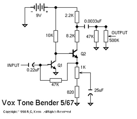 vox tone bender  schematic  correct
