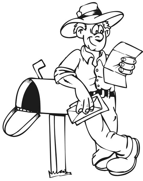 mail coloring page family coloring page