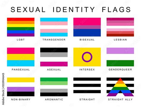 vettoriale stock sexual identity pride flags set lgbt symbols flag