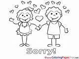 Sorry Coloring Pages Sheet Sheets Title Cards sketch template