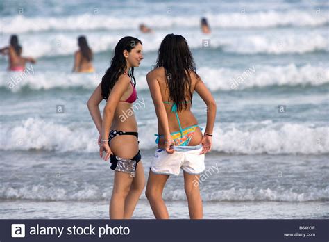 Brazil Sao Paulo Nice Looking Girls At Beach At Praia