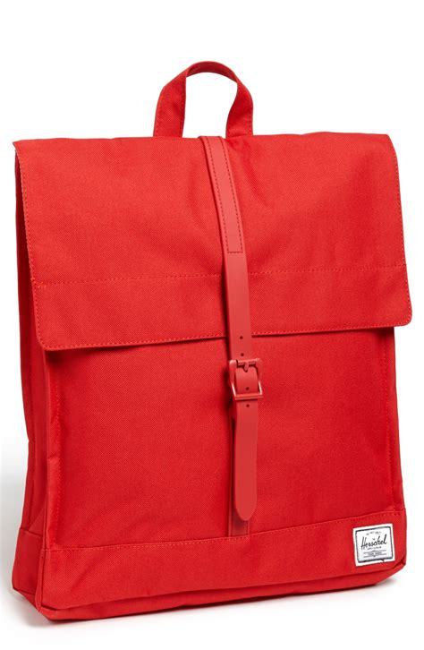 herschel supply  city backpack  red red rubber lyst