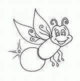 Firefly Coloring Pages Bug Clipart Lightning Drawing Kids Printable Fireflies Colouring Outline Lightening Color Worm Glow Clip Printables Draw Beautiful sketch template