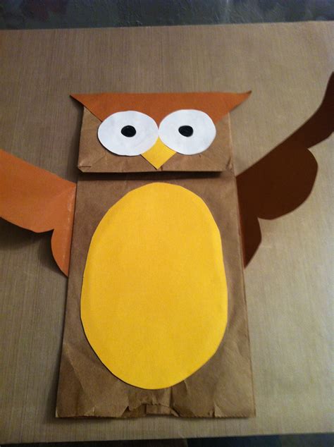 pin  lisa lang  cute paper bag crafts owl crafts preschool owl