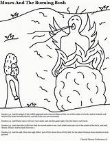 Bush Burning Moses Coloring Pages Exodus Church Library Clipart Collection Sunday School Line Clip Children Printable Popular Kids House sketch template