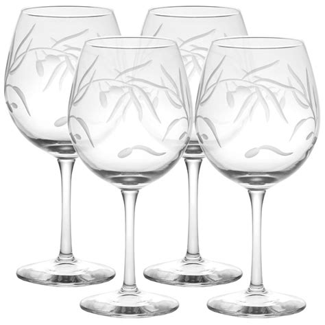 rolf glass olive branch clear 18 oz balloon wine glass set of 4